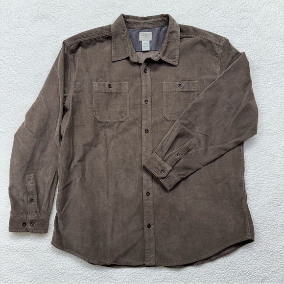 LLBean Long Sleeve Corduroy Button Up Shirt - Picture 1 of 8